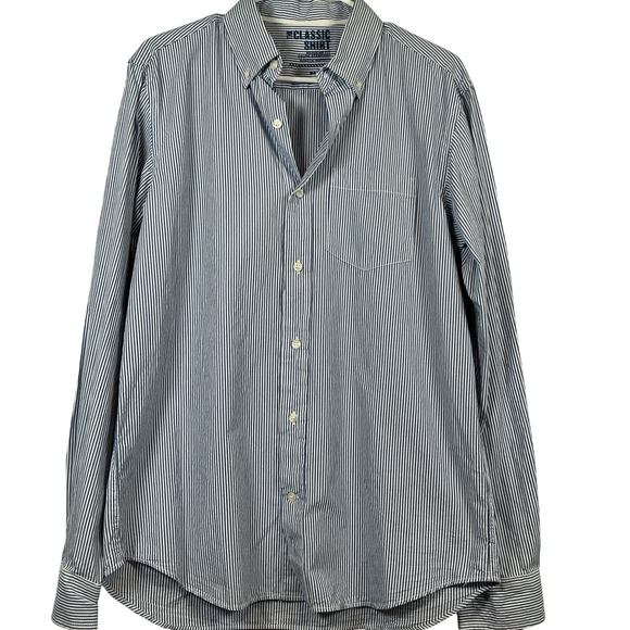 Old Navy Other - Old Navy Mens Classic Shirt Regular Fit Blue White Striped Button Down Size M